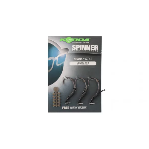Korda Spinner Hook Sections Krank 6 Eyed, Barbless Hook 3pcs