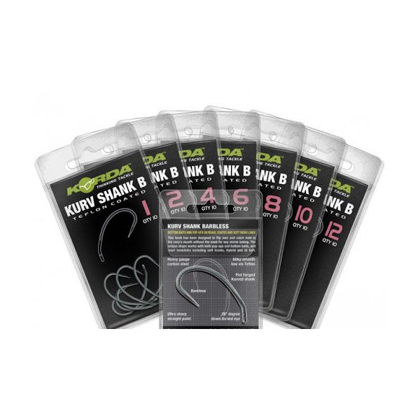 Korda Kurv Shank B4 Barbless Hook 10pcs