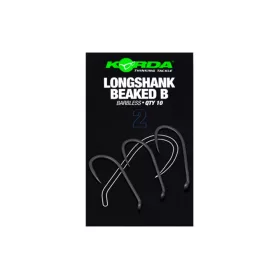 Korda Longshank Beaked 2 Eyed, Barbless Carp Hook 10pcs