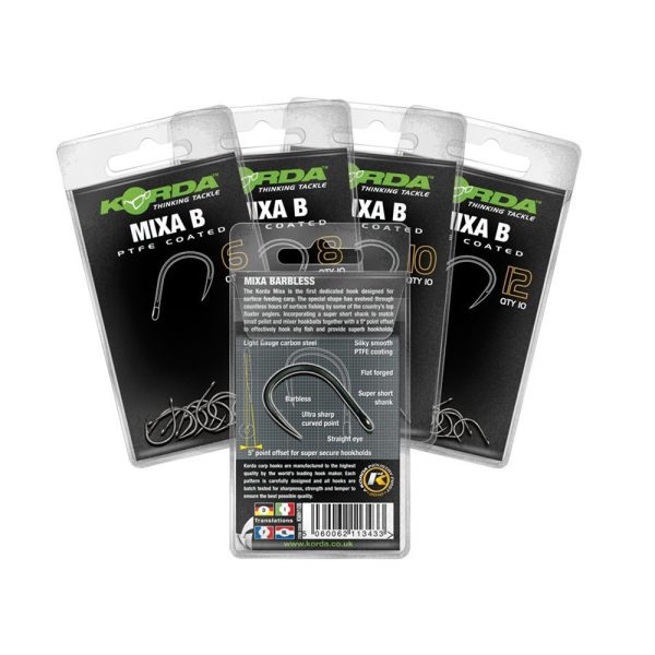 Korda Mixa B Hook 8-Teeth, Barbless Boilie Hook 10pcs