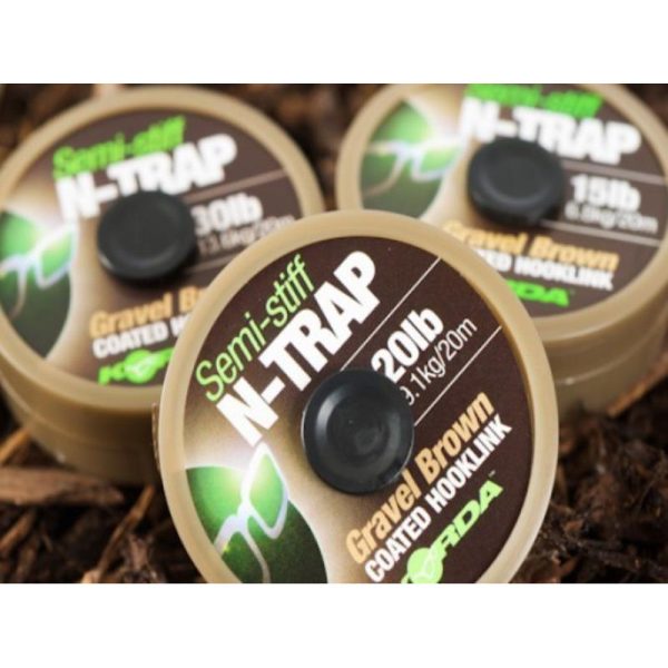 Korda N-Trap Semi Stiff 15lb Gravel Brown - carp hooklink line