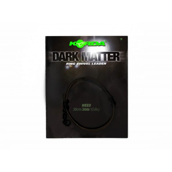 Korda Dark Matter Leader Ring Swivel Weed 30lb 30cm Pre-tied Boilie Rig