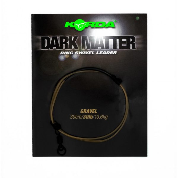 Korda Dark Matter Leader Ring Swivel Gravel 30lb 30cm Pre-tied Boilie Rig