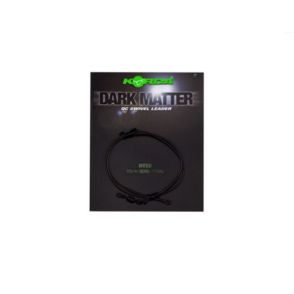 Korda Dark Matter Leader QC Swivel Weed 30lb 30cm Pre-tied Boilie Rig