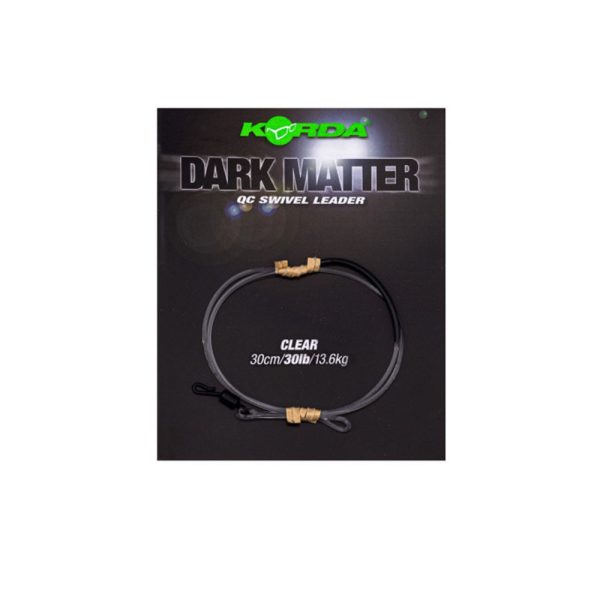 Korda Dark Matter Leader QC Swivel Transparent 30cm 30lb Pre-tied Boilie Rig