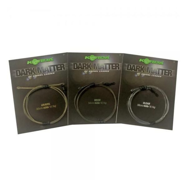 Korda Dark Matter Leader QC Swivel Gravel Pre-Tied Boilie Rig 50cm