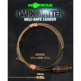   Korda - Dark Matter Leader Heli Safe Gravel 40lb 50cm gravel-colored helicopter rig leader