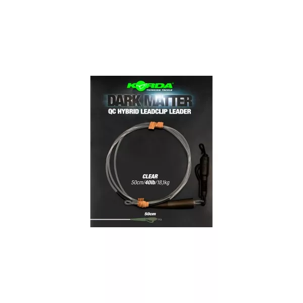Korda - Dark Matter Leader QC Hybrid Clip Clear quick-release transparent leader