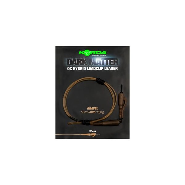Korda - Dark Matter Leader 50 cm QC Hybrid Clip Weed quick-release weed-colored leader