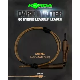   Korda - Dark Matter Leader 50 cm QC Hybrid Clip Gravel quick-release gravel-colored leader
