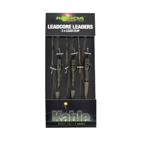   Korda Leadcore Hybrid Lead Clip Weed/Silt Pre-tied Carp Rig 3pcs