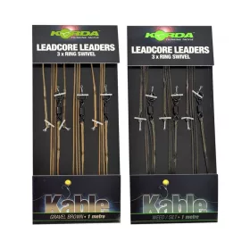   Korda Leadcore Ring Swivel Weed/Silt Pre-tied Boilie Rig 3 pcs
