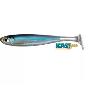   Livetarget Slow-Roll Shiner Paddle Tail Swimbait Silver/Blue 8.5cm Soft Bait 4pcs