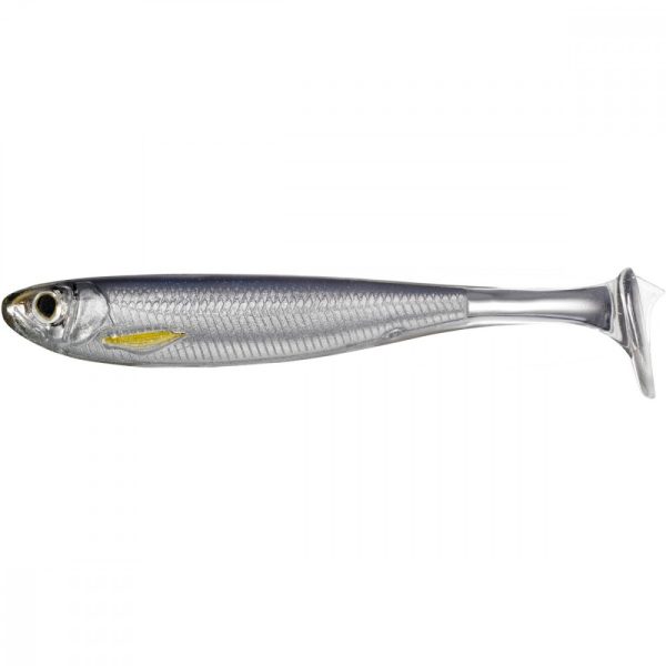 Livetarget Slow-Roll Shiner Paddle Tail Silver/Smoke 8,5cm Rubber Tail 4db