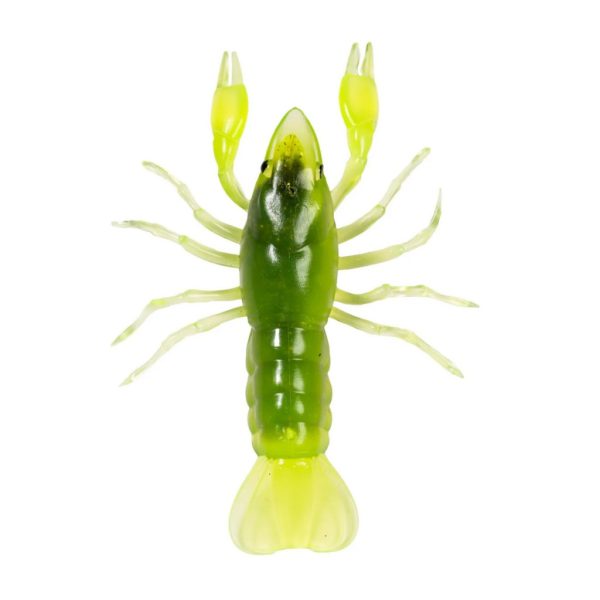 Livetarget Crawfish Un-Rigged Chartreuse-Green 7,1cm Sinking Plastic Crayfish 6pcs