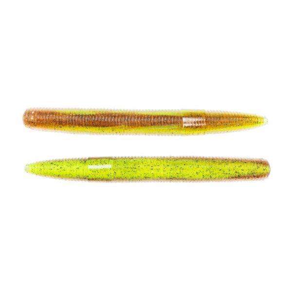 Livetarget Stick Worm Chartreuse-Brown 10,2cm Worm Profile 8pcs