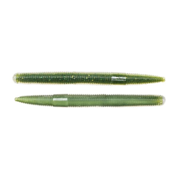 Livetarget Stick Worm Green-Cream 15cm Worm Profile 8 pcs