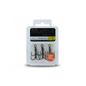   Mustad NP Round Bend Treble Hook 6 Barbless Treble Hook 6 pcs