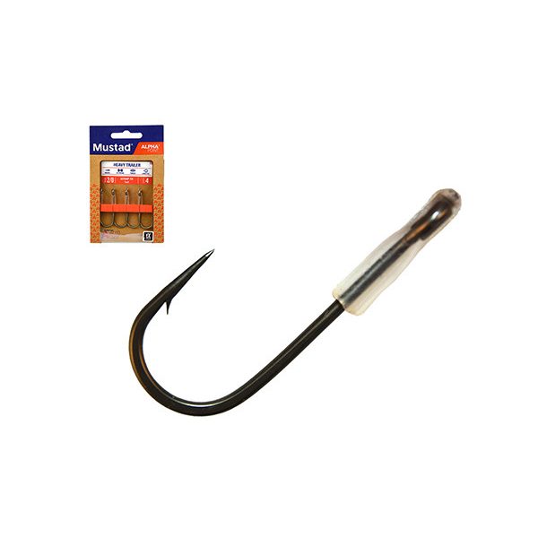 Mustad Heavy Trailer Titanx 1 Eyed, Barbed Hook 4pcs