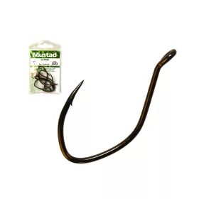   Mustad Ultra NP Single Catfish Black Nickel 4/0 Eyed, Barbed Hook 6pcs