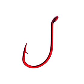 Mustad Beak Big Red 2X 1 Eyed, Barbed Hook 12pcs