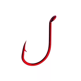 Mustad Beak Big Red 2X 3/0 Eyed, Barbed Hook 8pcs