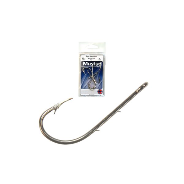 Mustad Beak Hooks Baitholder Nickel 1/0 Zander Hook 25pc