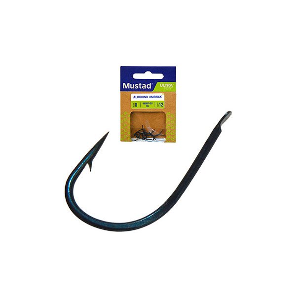 Mustad Blue Allround Hook 1 Spade End, Barbed Feeder Hook 12db