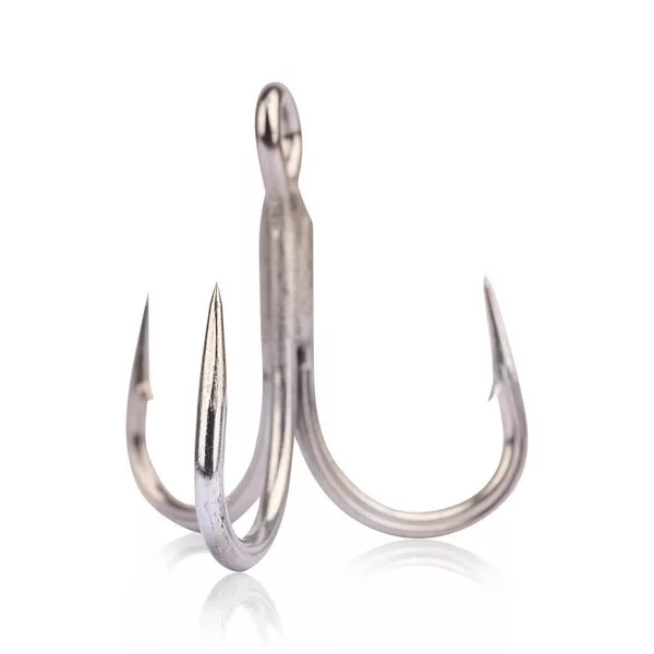 Mustad Un Inline Treble 5X Strong Titan Steel 1/0 Treble Hook 4pcs