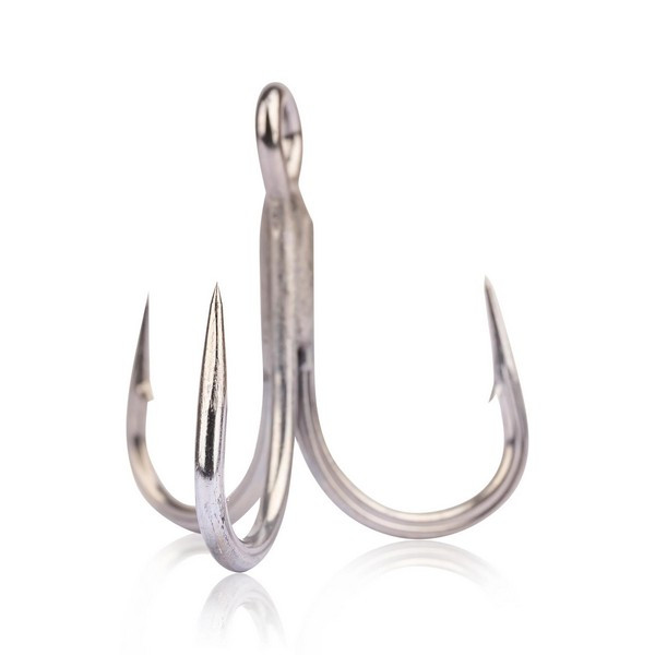 Mustad Un Inline Treble 5X Strong Titan Steel 4/0 Treble Hook 4pcs