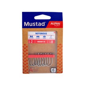 Mustad Notorious 2/0 Eyed, Barbed Hook 7pcs