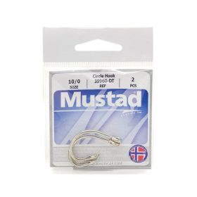 Mustad Tuna Circle Hooks 10/0 Ringed, Barbed Hook 3pcs