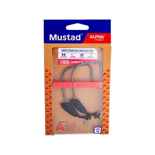 Mustad Infiltrator Weighted 5/0 5gr Weighted Offset Hook 3pcs