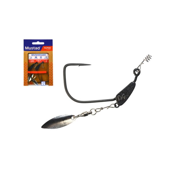 Mustad Infiltrator Blade Weighted 10gr 10/0 Weighted Offset Hook 2pcs