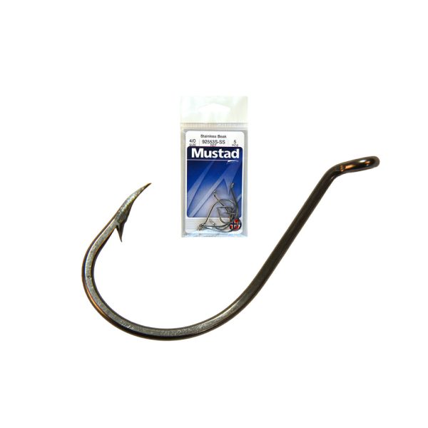 Mustad Beak Stainless Steel 3/0 Eyed, Barbed Zander Hook 7pcs
