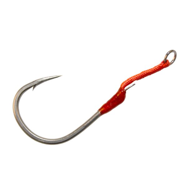 Mustad Hoodlum Speed Single 8/0 Plate Barbed Hook with Assist Rig 2pcs