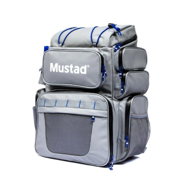Mustad Game Time Back Pack Tackle Multi Grey-Blue Waterproof Backpack