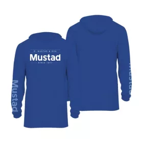   Mustad Blue Brand Longsleeve UV With Hood S Hooded Long Sleeve T-Shirt