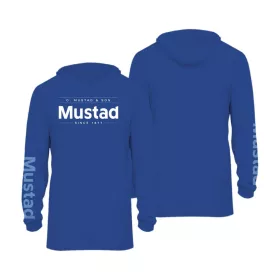   Mustad Blue Brand Longsleeve UV With Hood 3XL Hooded Long Sleeve T-Shirt