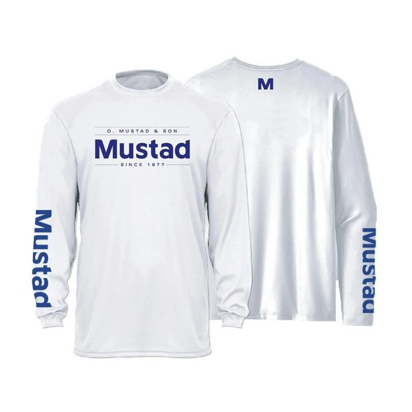 Mustad Light Grey Brand Longsleeve UV 3XL Long Sleeve T-Shirt