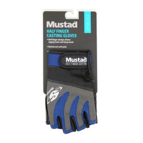 Mustad Half Finger Casting Gloves Fingerless Glove - L