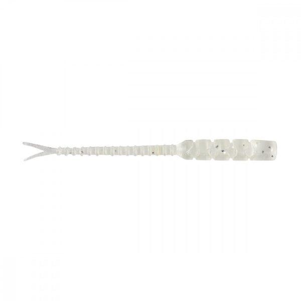 Mustad Aji Hellgramite 5,08cm Clear Luminous Silver Glitter Plastic Bait 12pcs