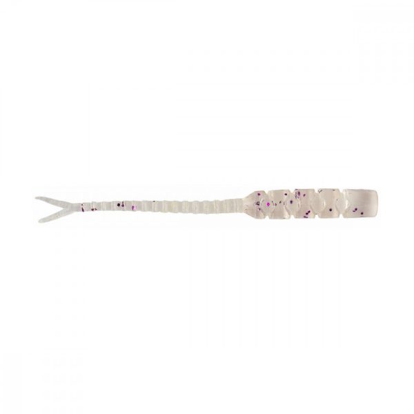 Mustad Aji Hellgramite 5,08cm Clear Purple Glitter Plastic Bait 12pcs