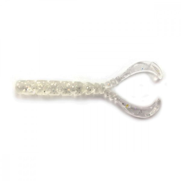 Mustad Aji Craw Tail 4,31cm Clear Rainbow Glitter Plastic Bait 12pcs