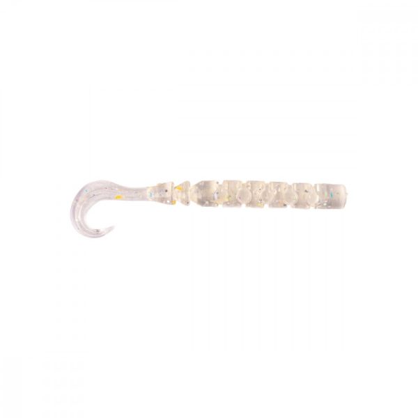 Mustad Aji Curly Tail 6,35cm Clear Rainbow Glitter Plastic Bait 12pcs