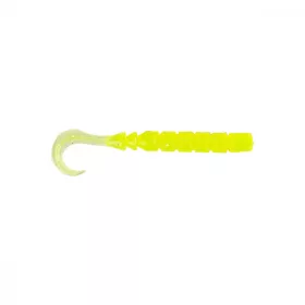   Mustad Aji Curly Tail 6,35cm Clear Chartreuse Plastic Bait 12pcs