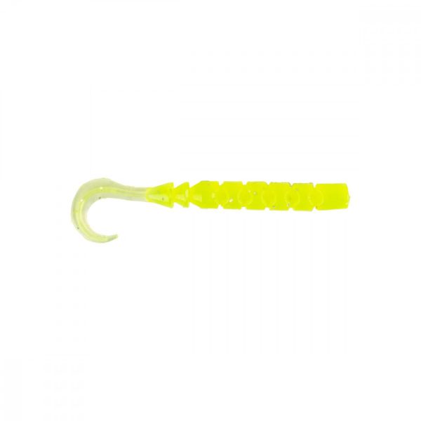 Mustad Aji Curly Tail 6,35cm Clear Chartreuse Plastic Bait 12pcs