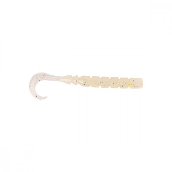 Mustad Aji Curly Tail 6,35cm White Luminous Plastic Bait 12pcs