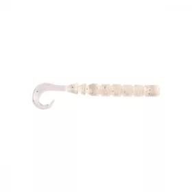   Mustad Aji Curly Tail 6,35cm Clear Luminous Silver Glitter Plastic Bait 12pcs