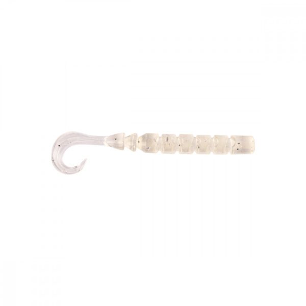 Mustad Aji Curly Tail 6,35cm Clear Luminous Silver Glitter Plastic Bait 12pcs